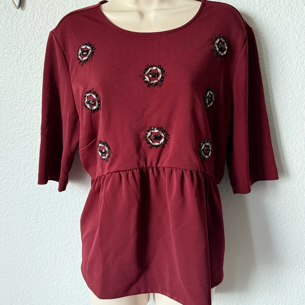 Ann Taylor embellished blouse